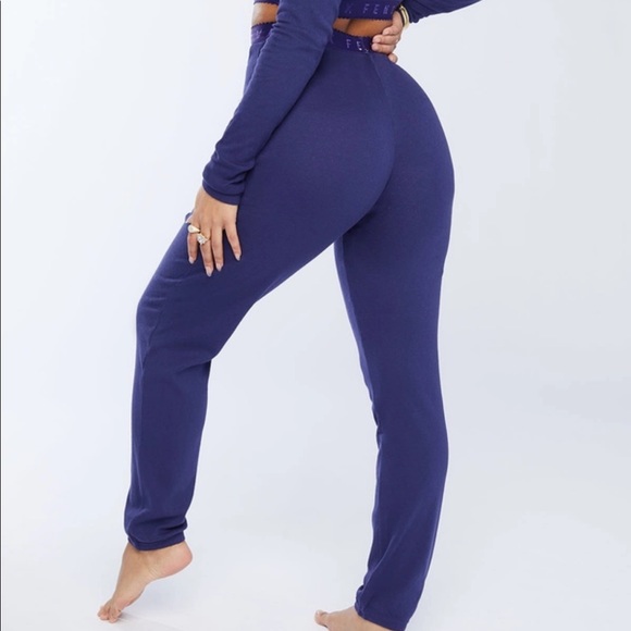 Savage X Navy Blue Lounge Jersey Leggings - Picture 3 of 9